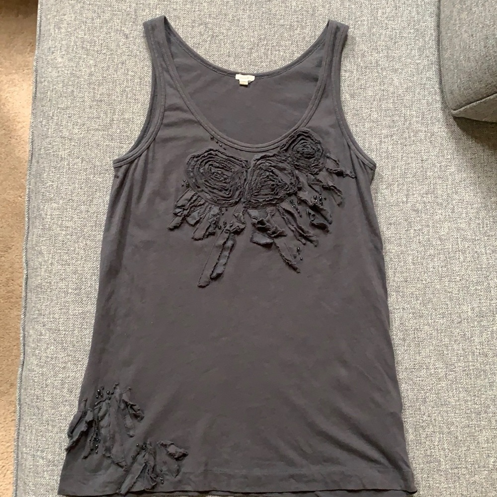 Jcrew Gray Beaded Tank Top